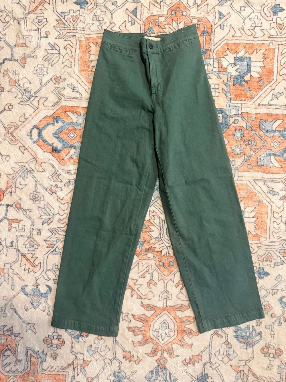 Madewell Emmett Wide-Leg Crop Pants Women's Size 23 Green High Rise